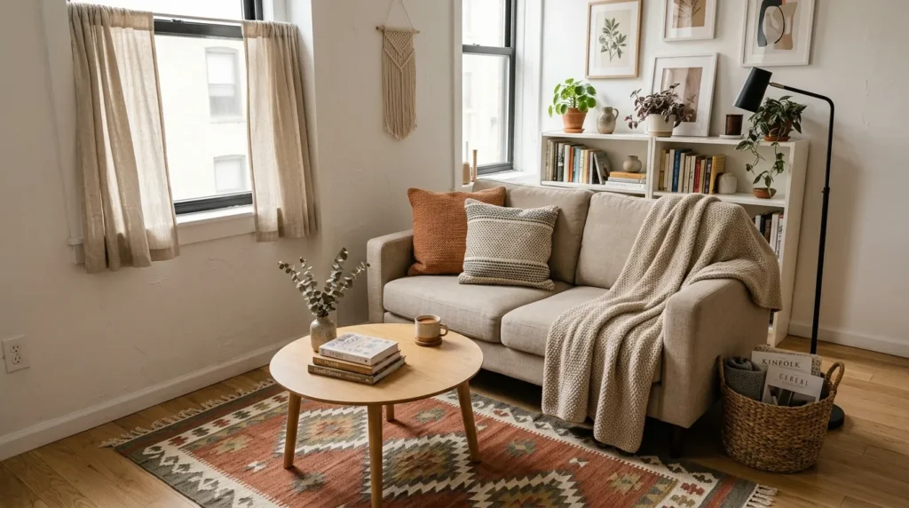 Add warmth and personality with textiles, not big purchases