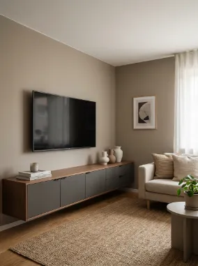 Add a media console with hidden storage
