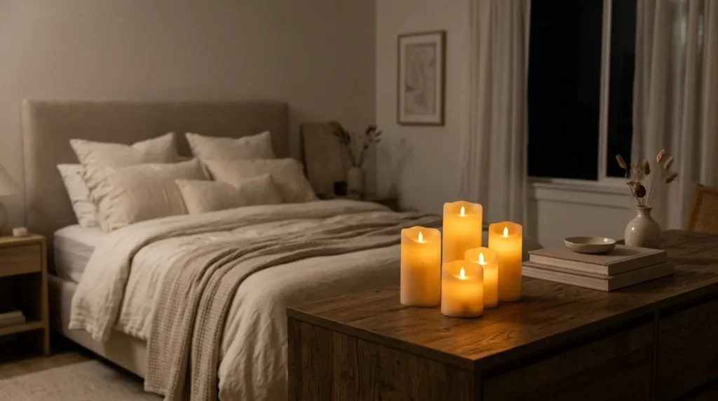 Bring in candles or flameless alternatives