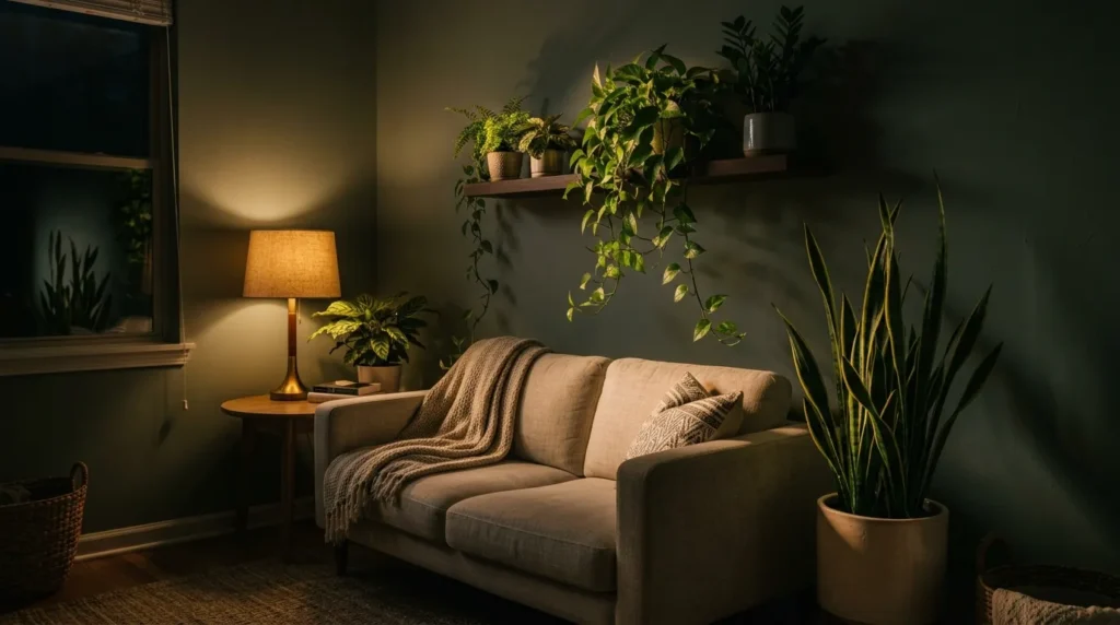 Bring in greenery that thrives in low light