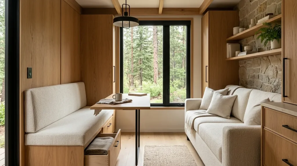 Build in multi functional furniture from the start