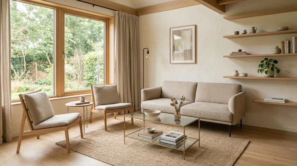 Choose furniture with a small visual footprint