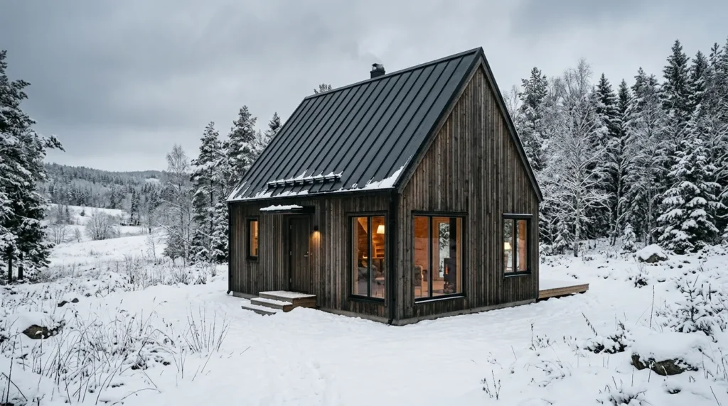 Choose a steep, simple gable roofline