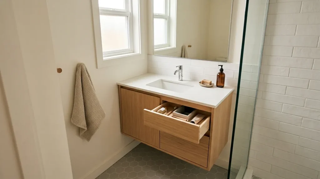 Choose a vanity with built in storage
