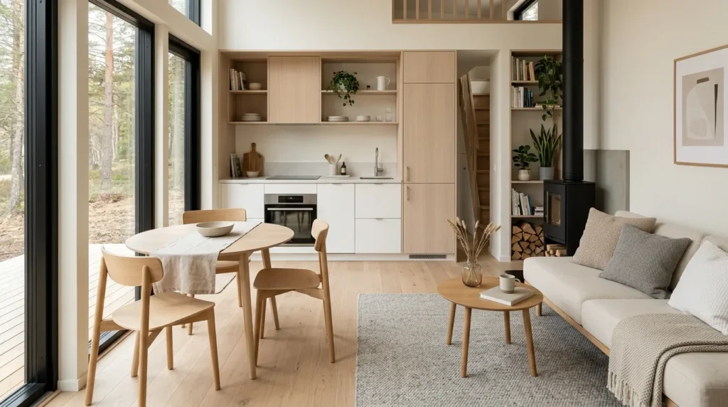 Choose an efficient, open concept floor plan