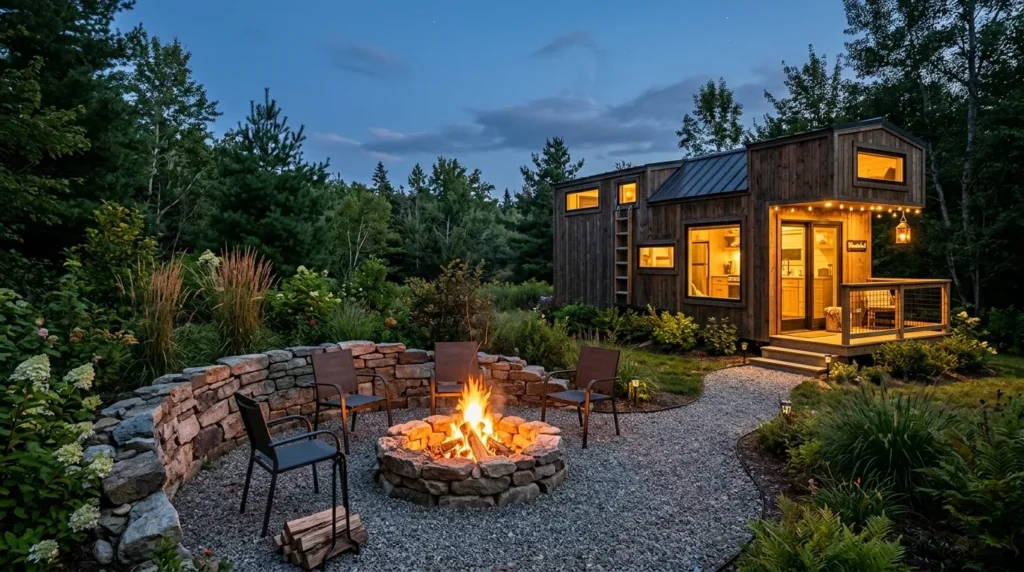 Compact fire pit areas for extended outdoor evenings