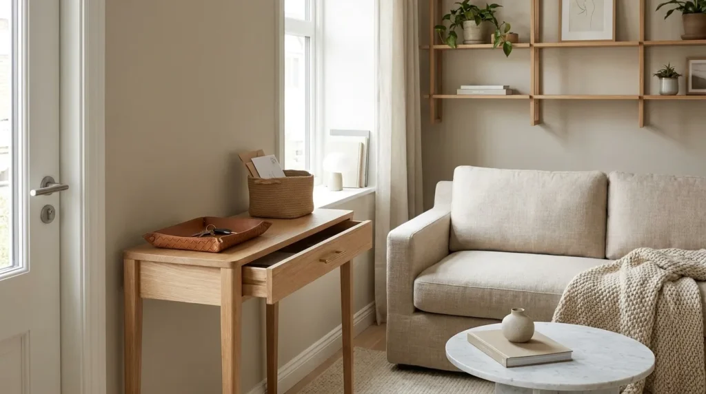 Create a designated “landing spot” for loose items