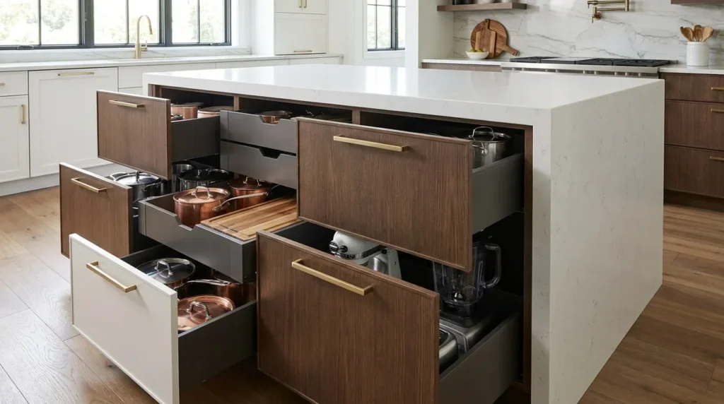 Deep drawers instead of lower cabinets