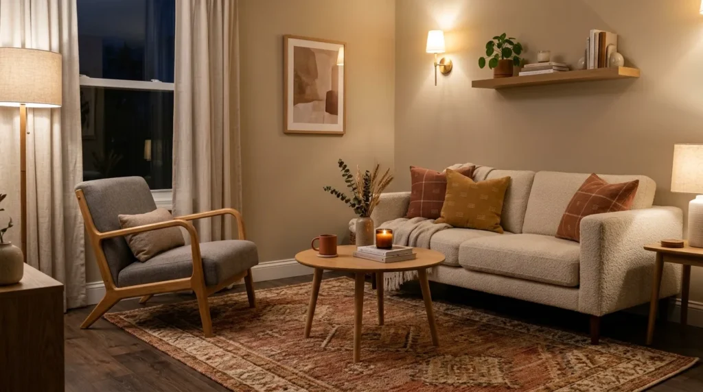 Define the space with a rug