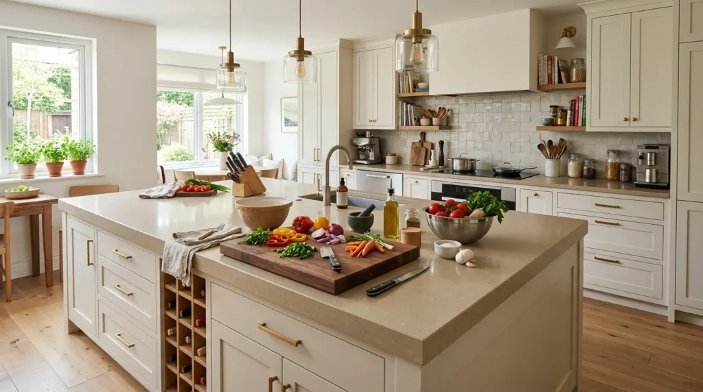 Extend the countertop for a dedicated prep zone