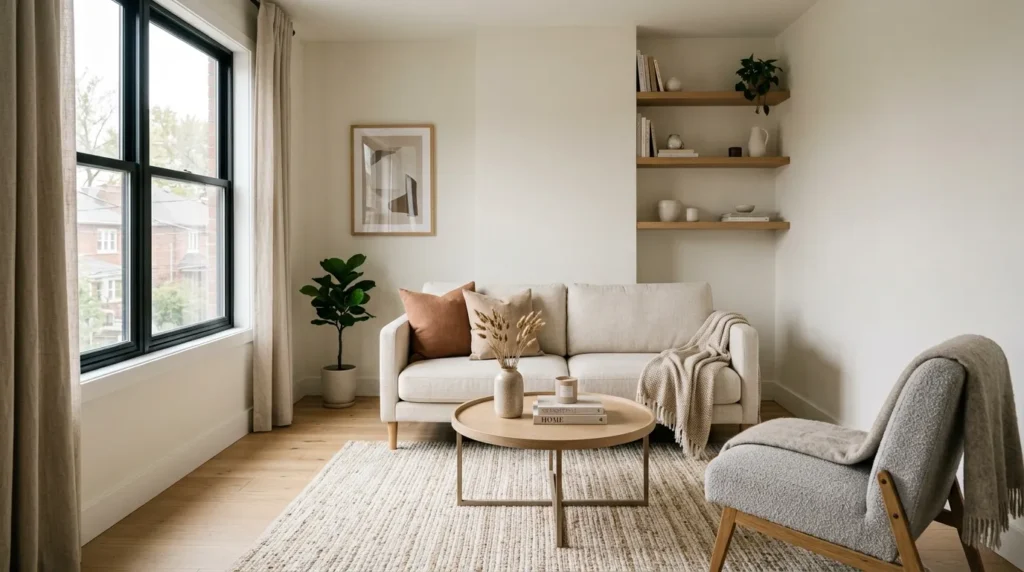 Float furniture away from the walls