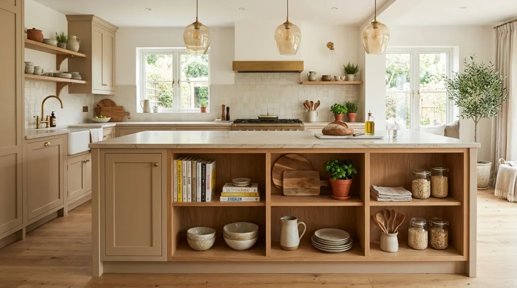 Incorporate open shelving for frequently used items