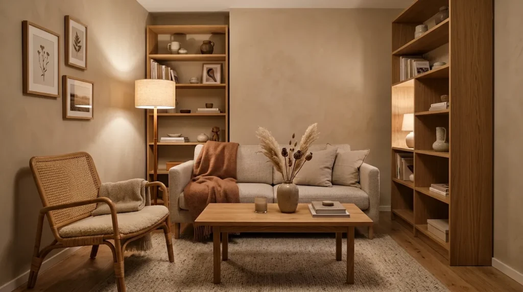 Incorporate wood tones for natural warmth