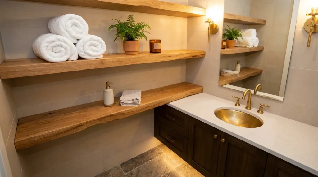 Install open shelving for styled storage