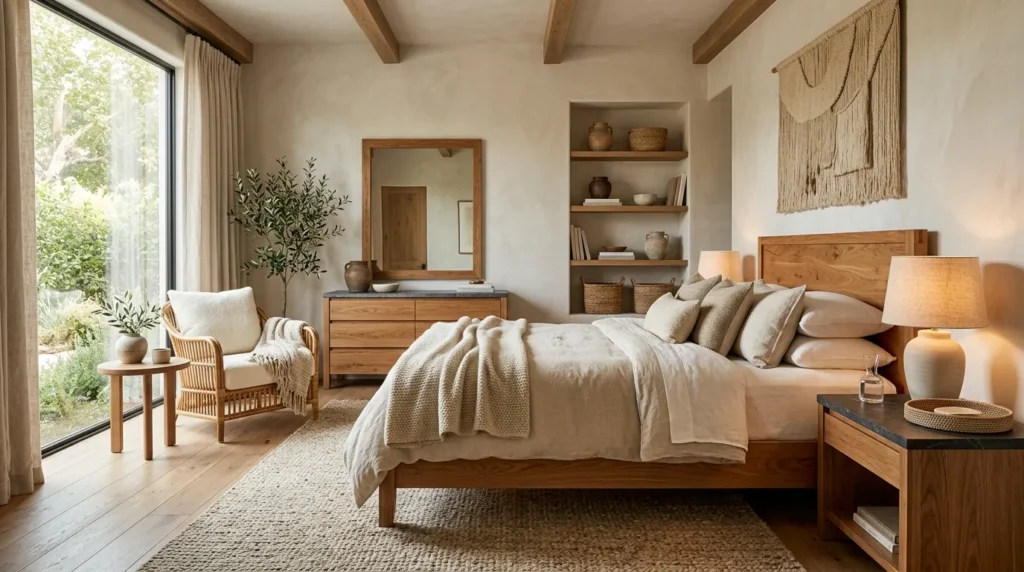 Introduce natural materials through furniture