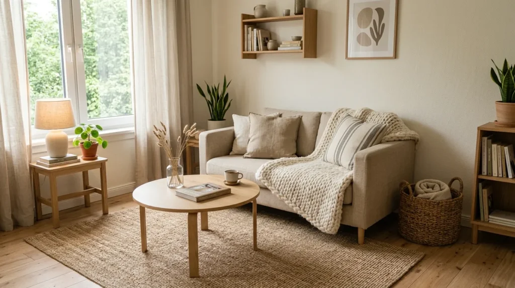 Introduce warmth through natural materials