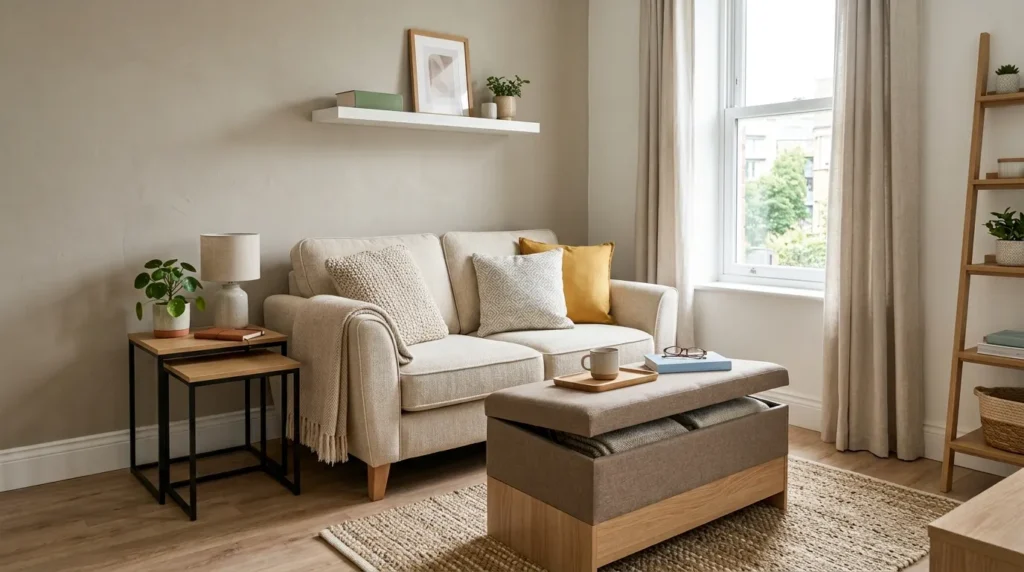 Invest in one or two multi purpose furniture pieces