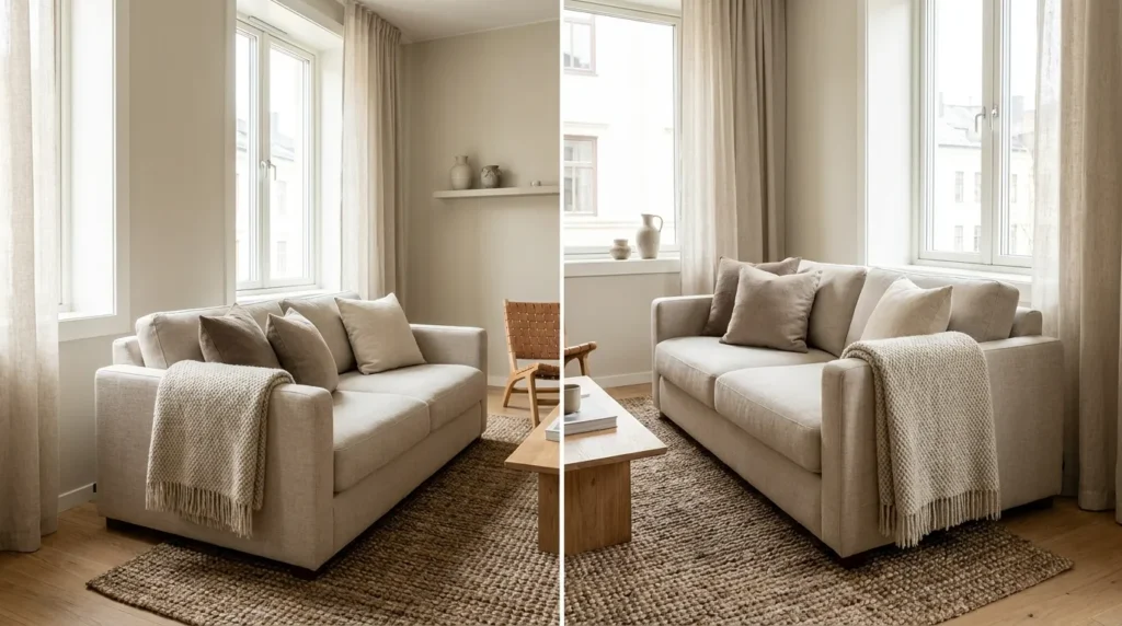 Keep textiles simple and limited