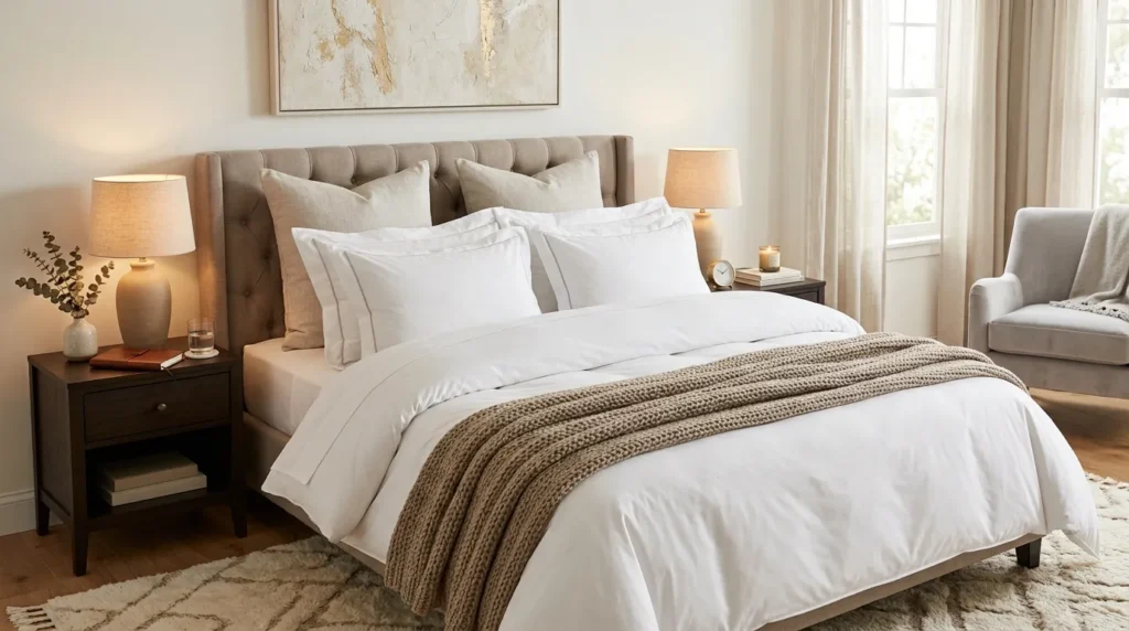 Layer your bedding like a hotel suite