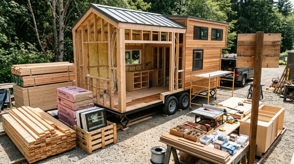 Materials and labor typically split the budget