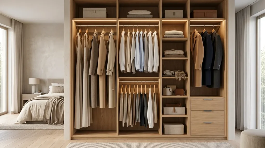 Mixed hanging heights for different clothing types