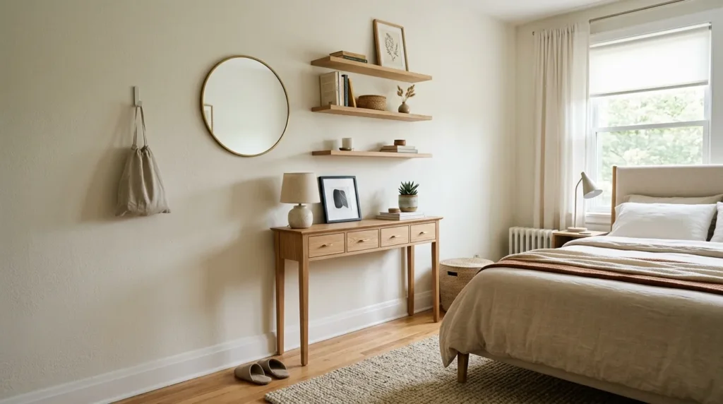 Opt for a slim console instead of a full dresser