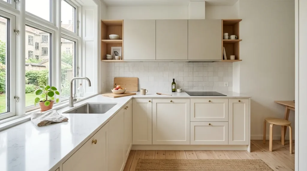 Start with a light, neutral color palette
