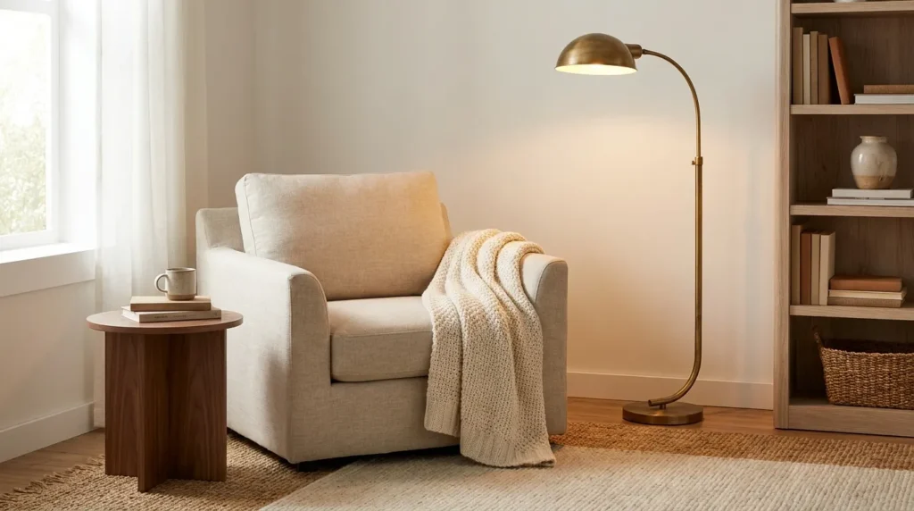 The cozy reading nook corner