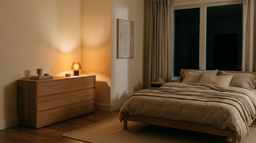 Try a himalayan salt lamp or amber toned accent light