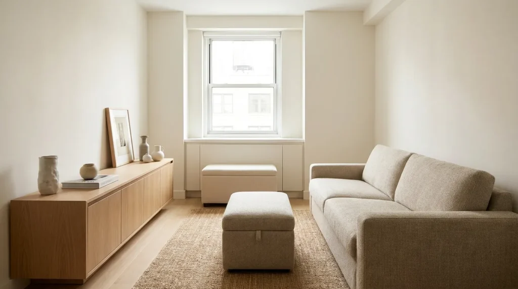 Use closed storage for everyday clutter