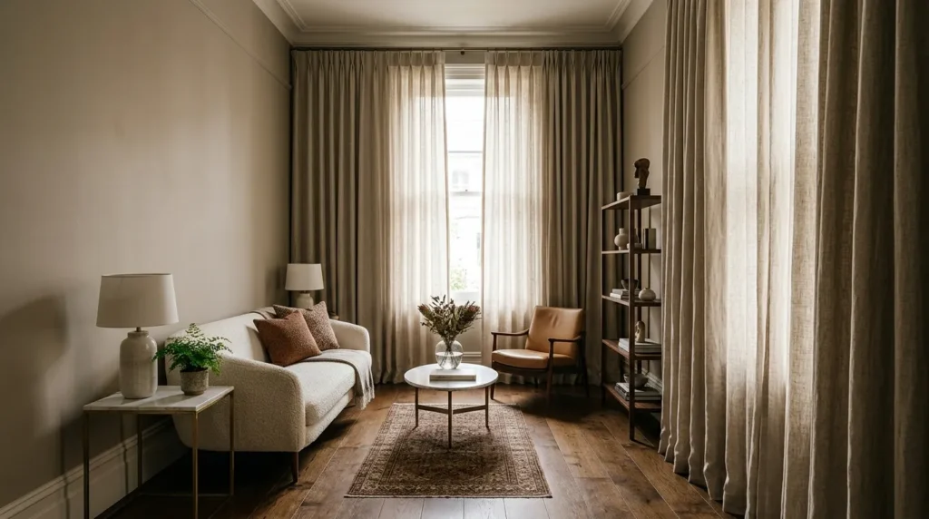 Use curtains to add height and drama