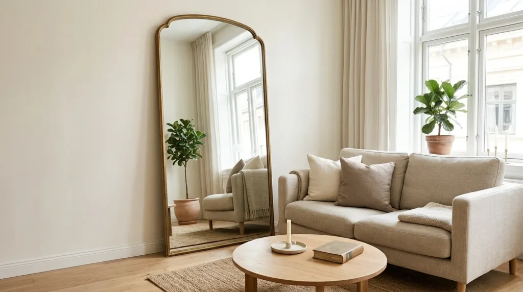 Use mirrors to add depth without adding clutter