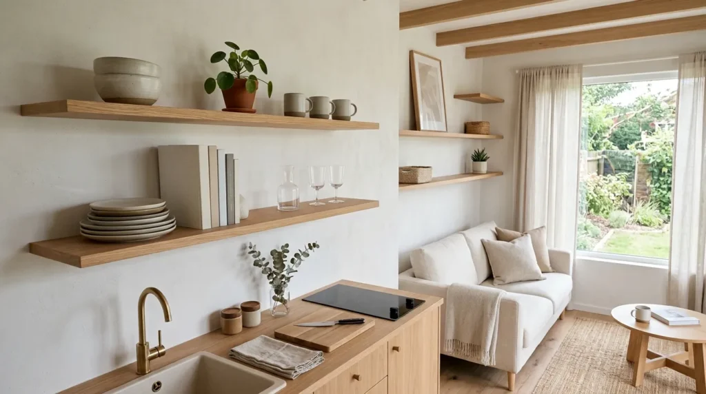 Use open shelving for everyday items