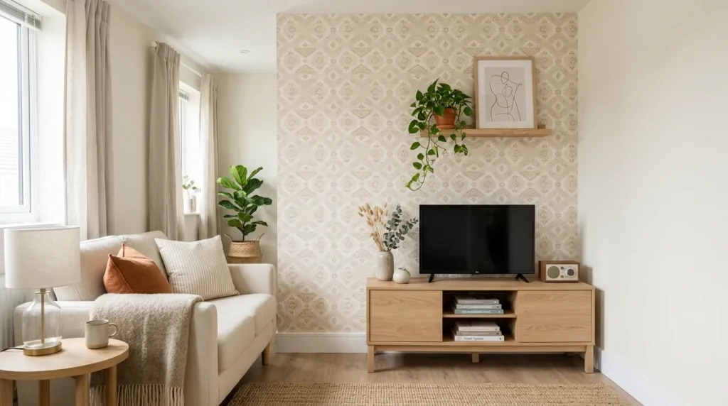 Use paint and removable wallpaper for high impact, low cost change