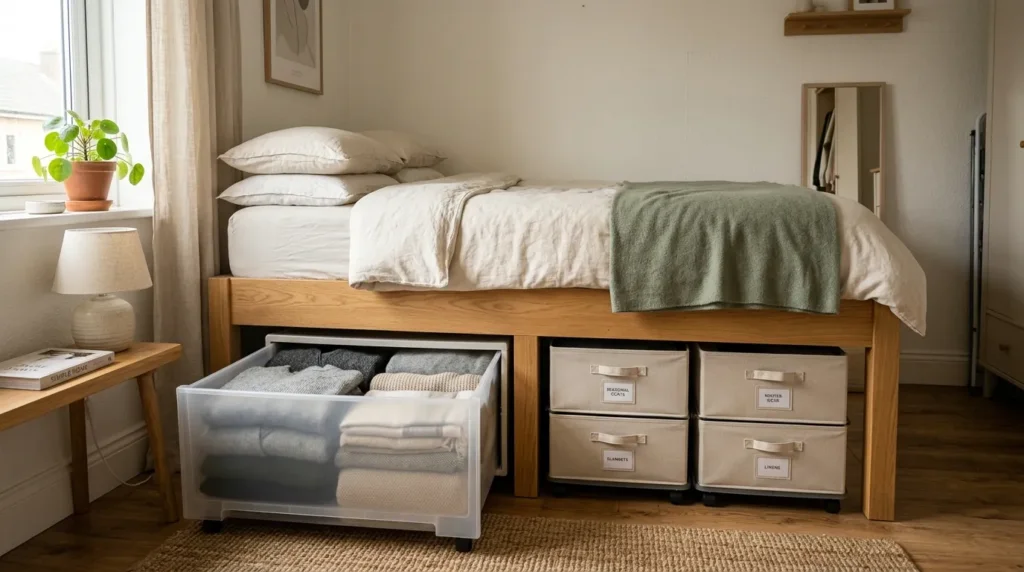 Use under bed storage intentionally
