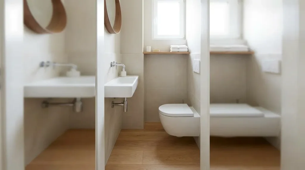 Use a corner sink to reclaim floor space