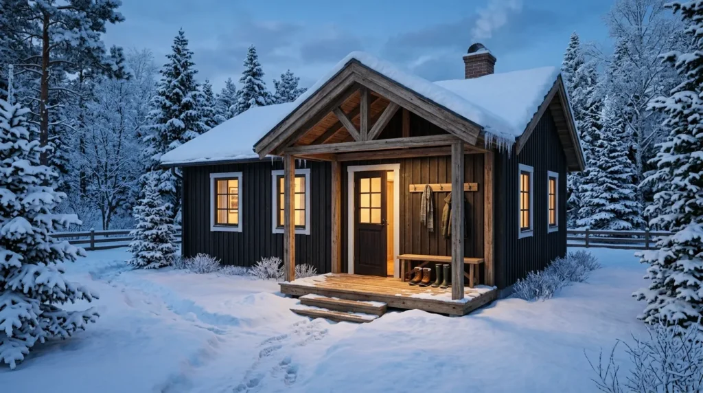 Use a covered porch or entry as a transitional space