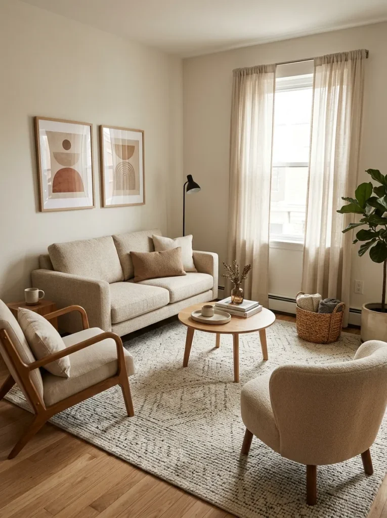 Use a rug to define the seating area
