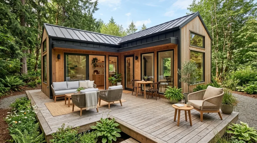 Wraparound decks for maximum outdoor footprint