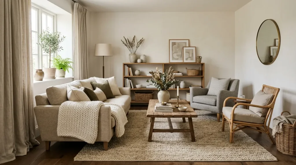Add texture with rugs, curtains, and accessories