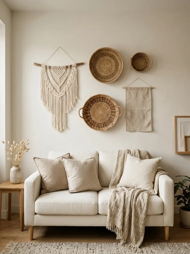 Add texture with woven and fiber pieces