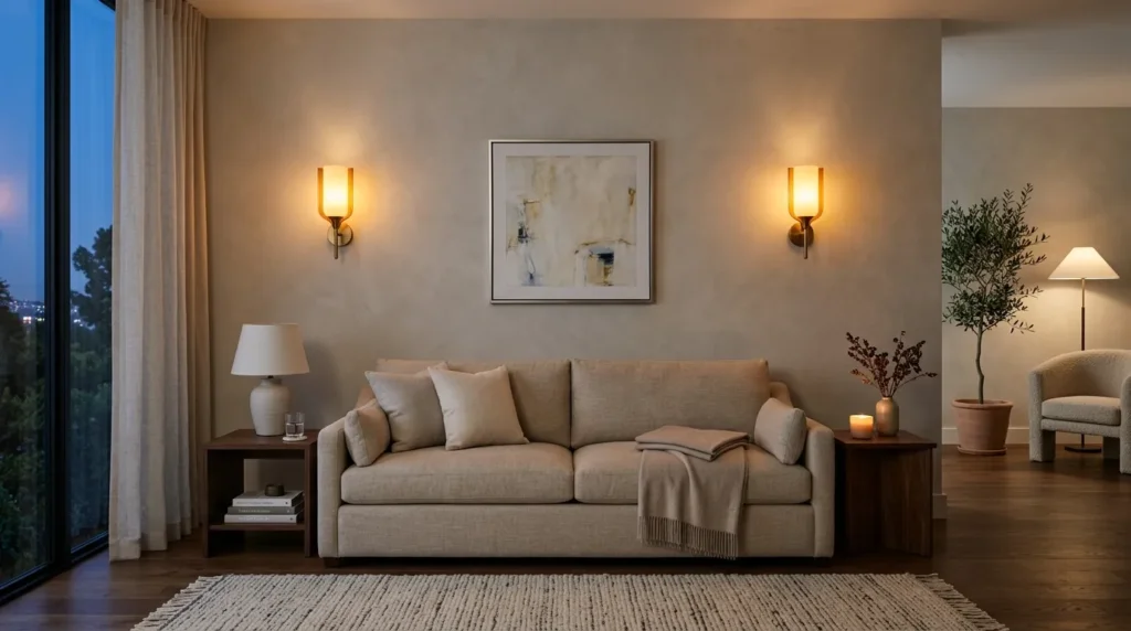 Add wall sconces for layered light