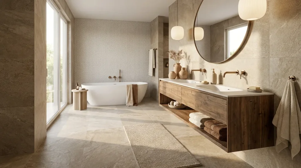 Add warmth with color, tile, and texture
