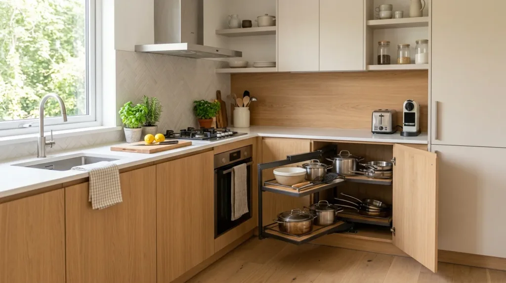 Add a corner storage solution