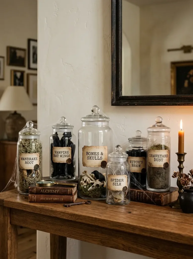 Aged apothecary jars