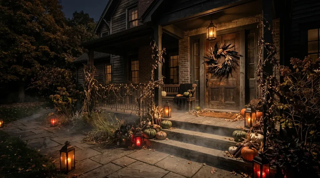 Build a foggy, flickering entrance