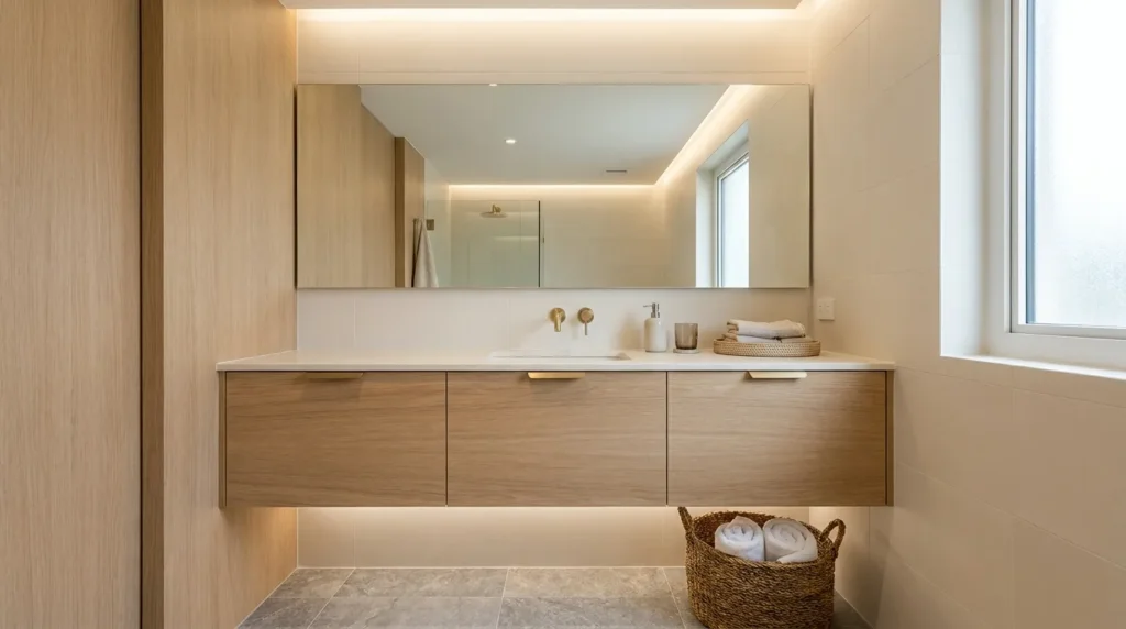 Choose a compact vanity with useful storage