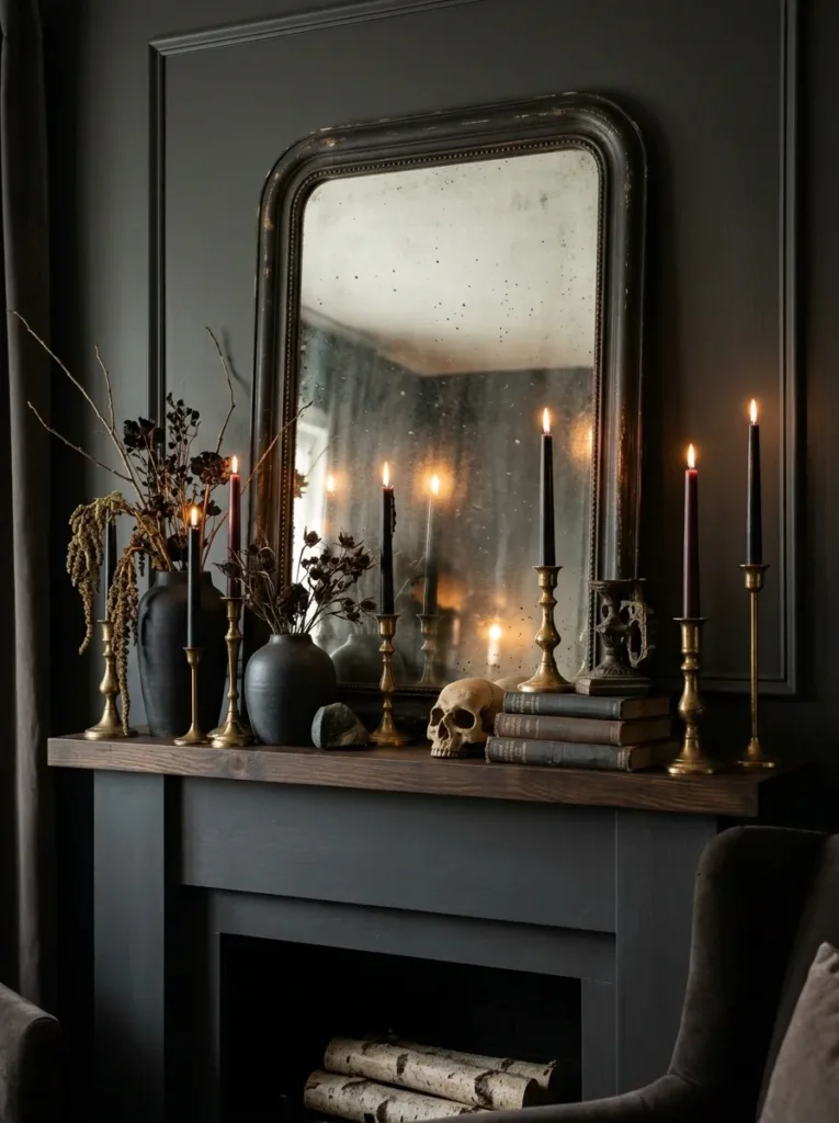 Create a statement mantel or shelf vignette