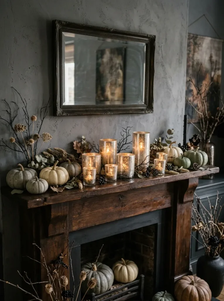 Faux mercury glass candle holders