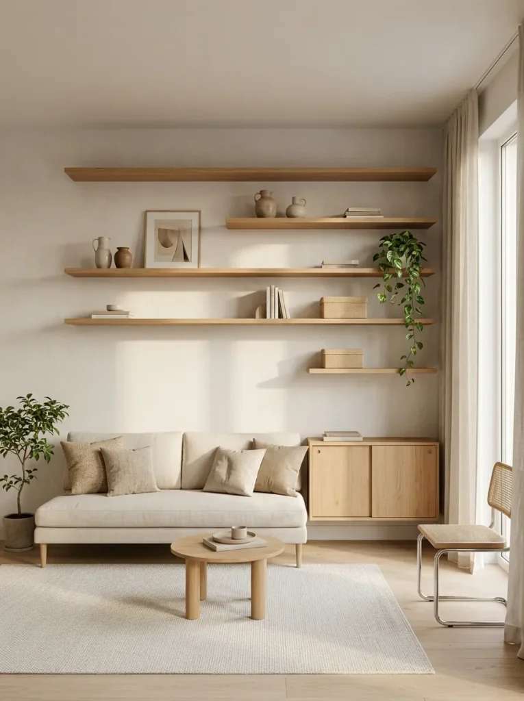 Go vertical with wall shelves